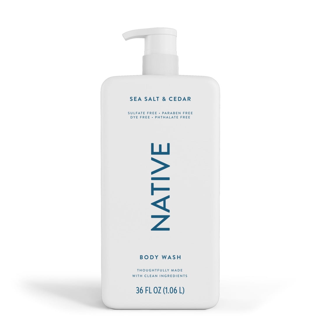 Body Wash, Sea Salt & Cedar, Sulfate Free, Naturally Derived Ingredients, 24hr Freshness, for Women & Men, 36 fl oz