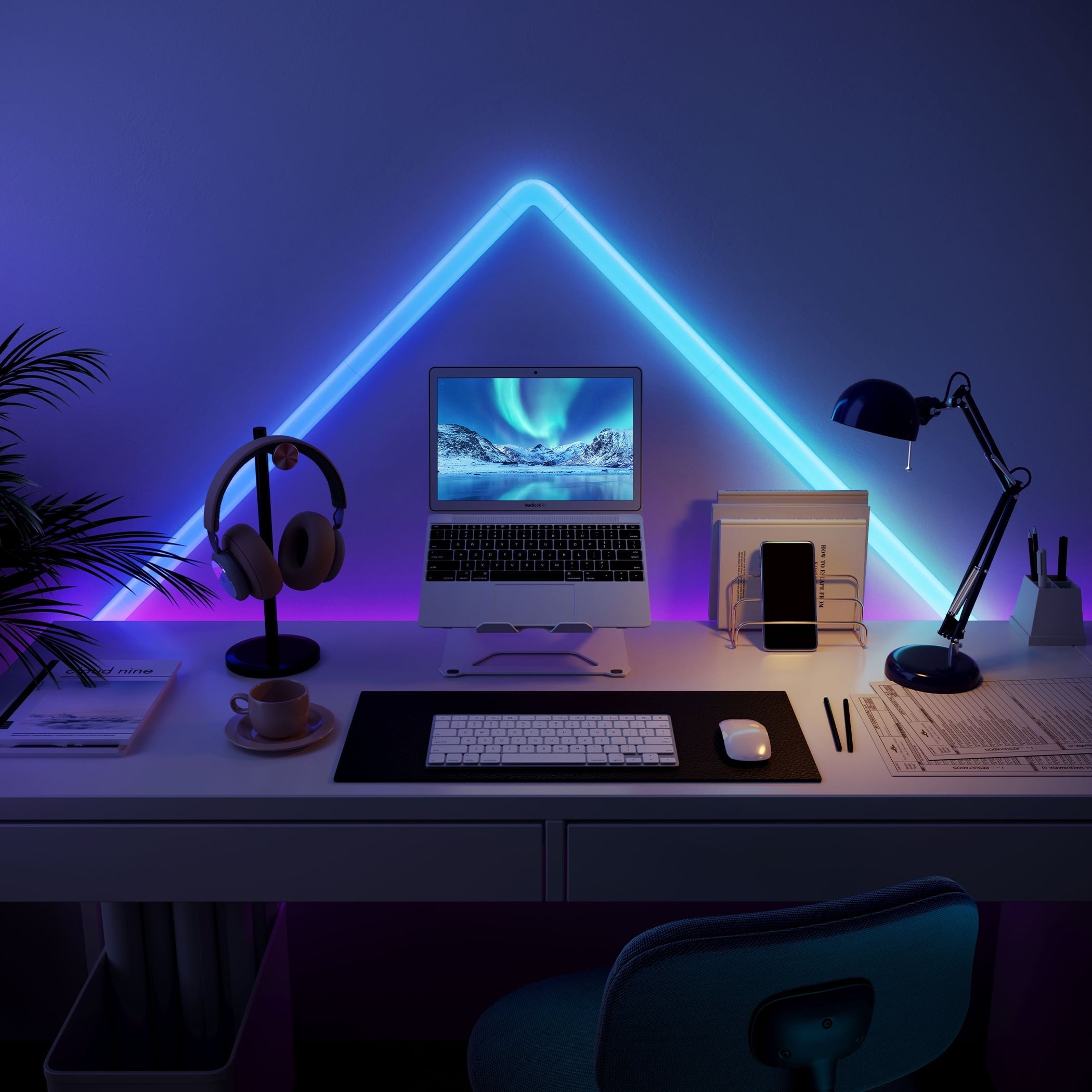 Glide A1 Indoor Smart LED Wall Lights (4+1), B6062A01, 40 Dynamic Scene Modes For Gaming Room Decor,Support APP Control,Voice Control