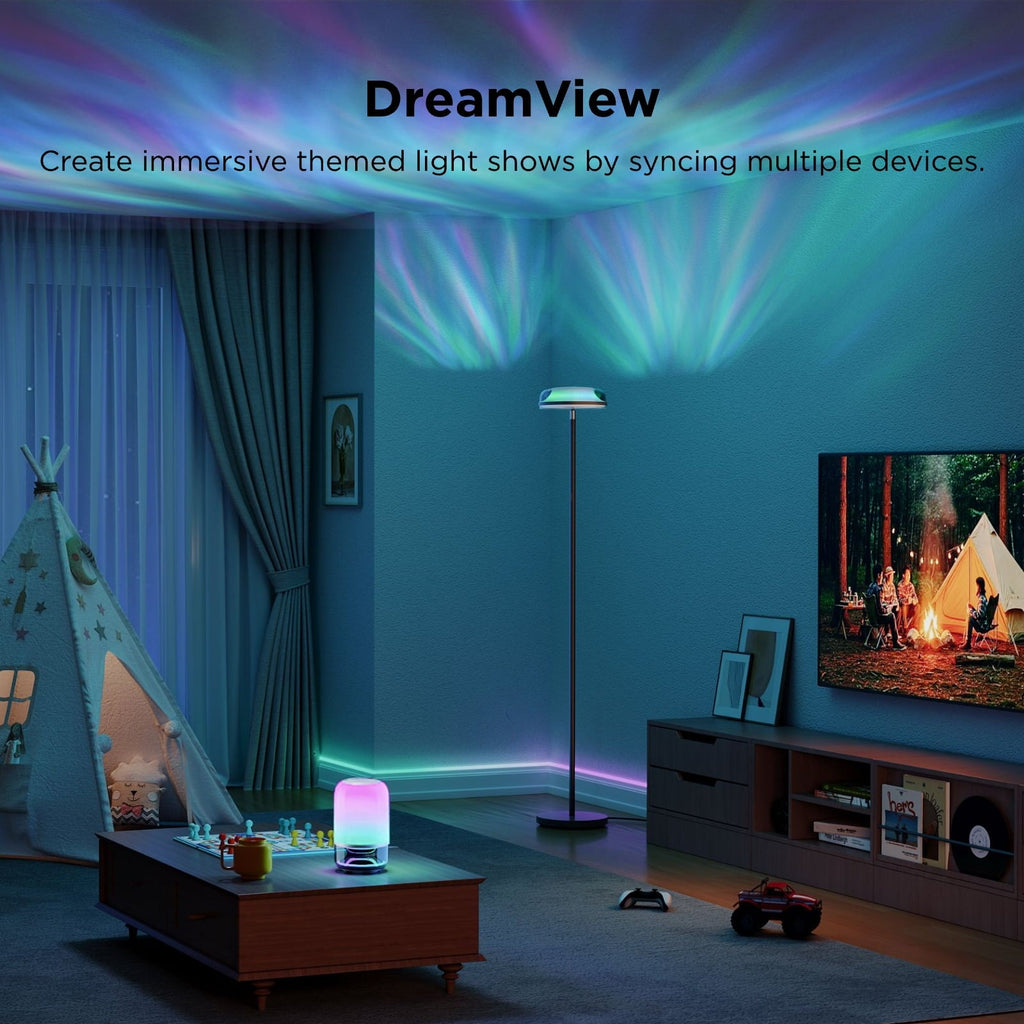 Floor Lamp RGBIC Ripple Projector Modern Style - LED, Dimmable, 1000lm, White