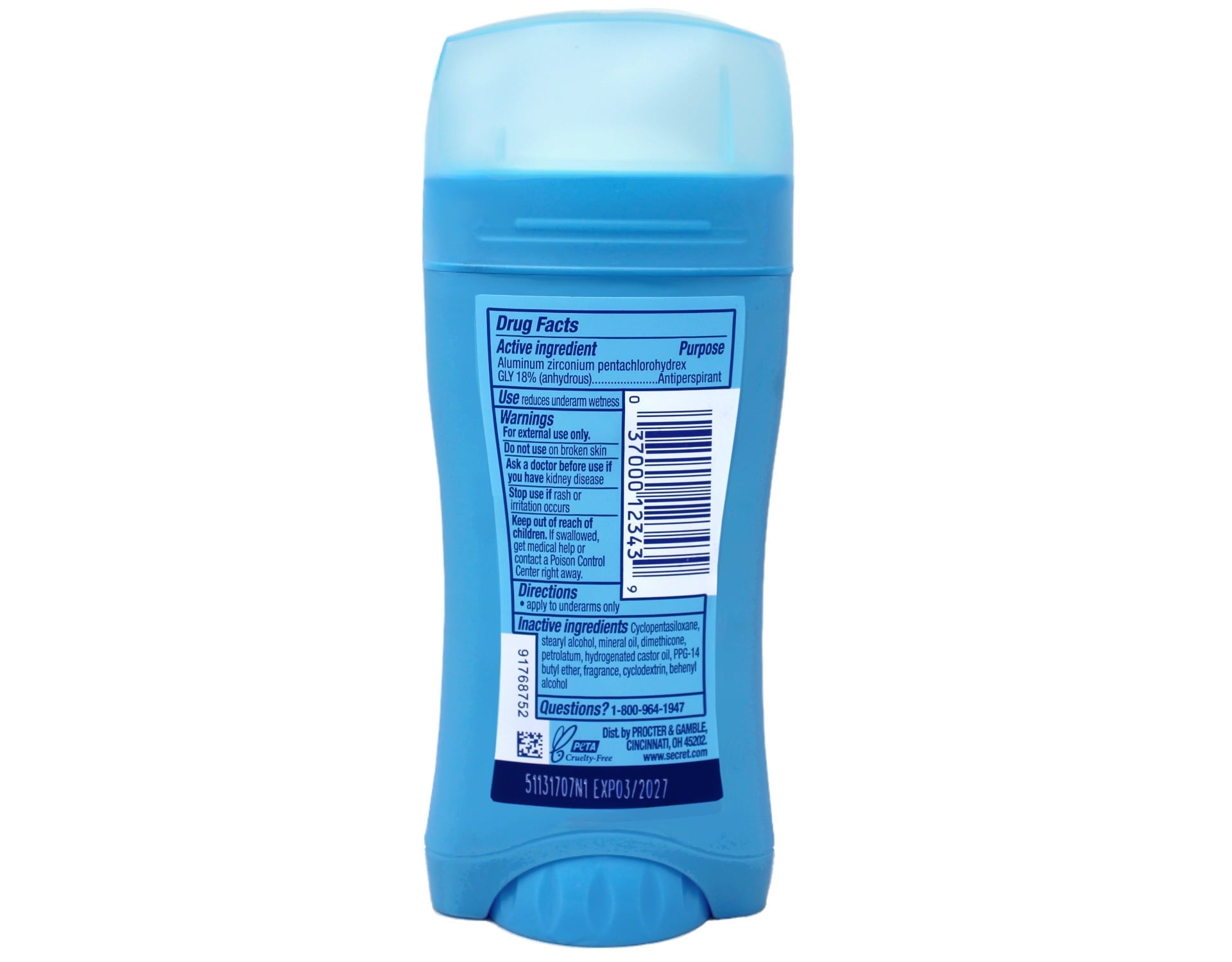 Anti-Perspirant Deodorant, Invisible Solid, Powder Fresh 2.60 oz (Pack of 6)