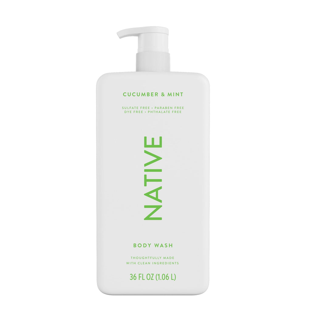 Body Wash, Cucumber & Mint, Sulfate Free, Naturally Derived Ingredients, 24hr Freshness, for Women & Men, 36 fl oz