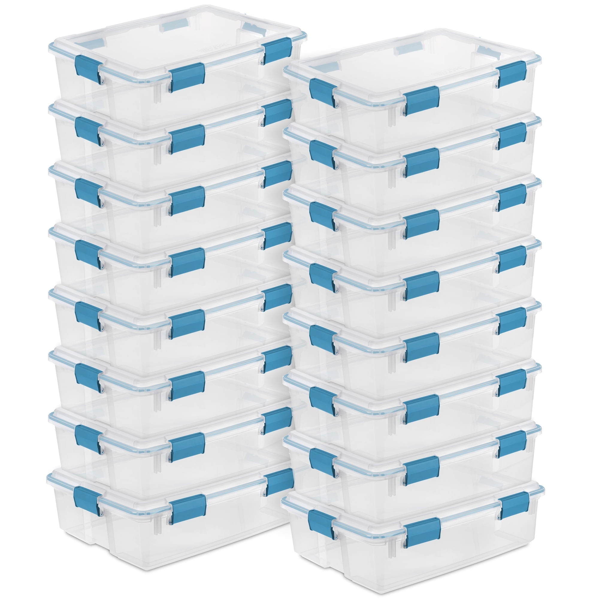 7.5 Quart Clear Plastic Storage Box with Latching Lids, (6 Pack)