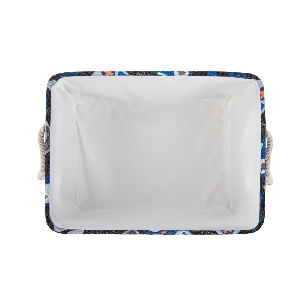 Kids Butterfly Canvas Storage Basket with Handles, 15 in x 11 in x 7.8 in