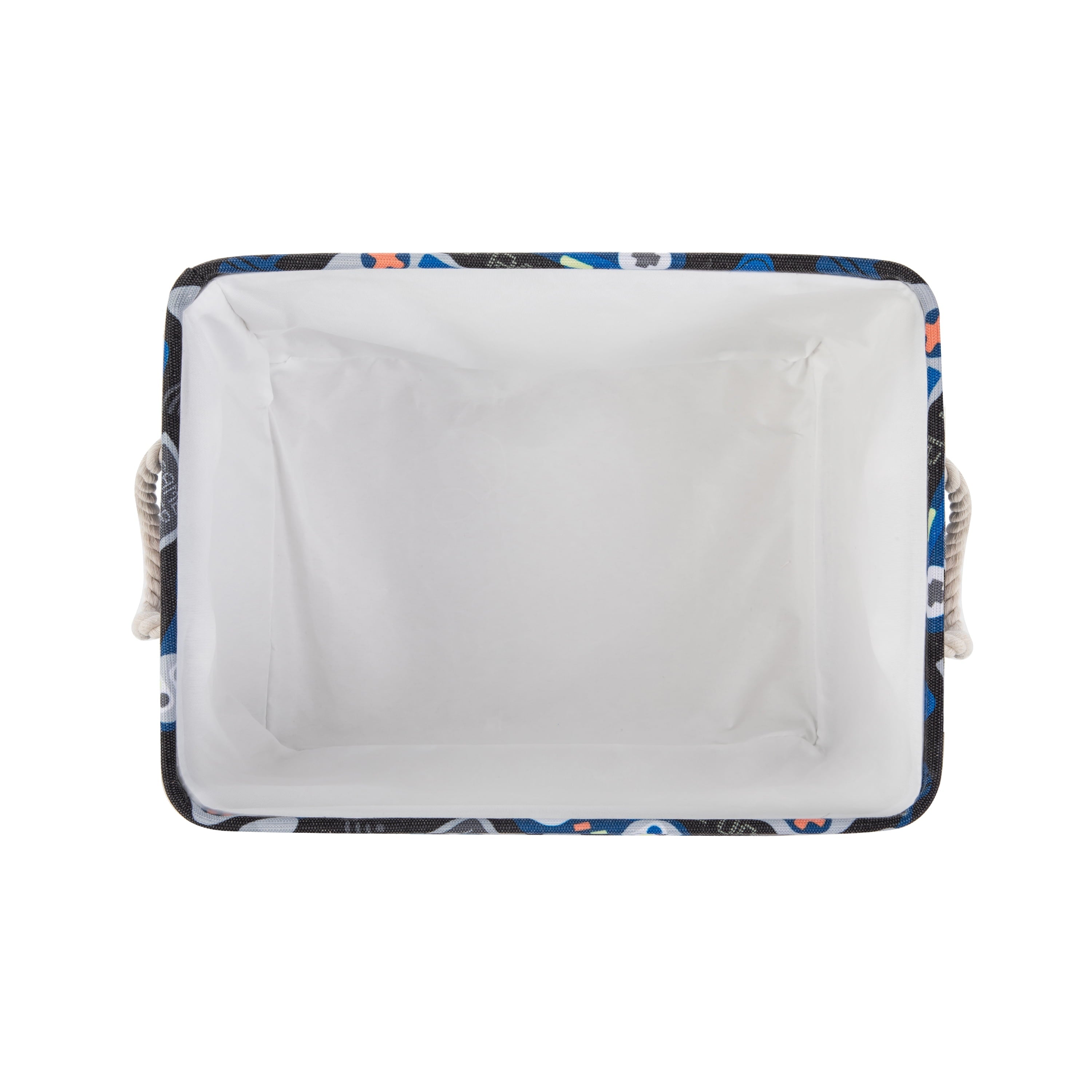 Kids Butterfly Canvas Storage Basket with Handles, 15 in x 11 in x 7.8 in