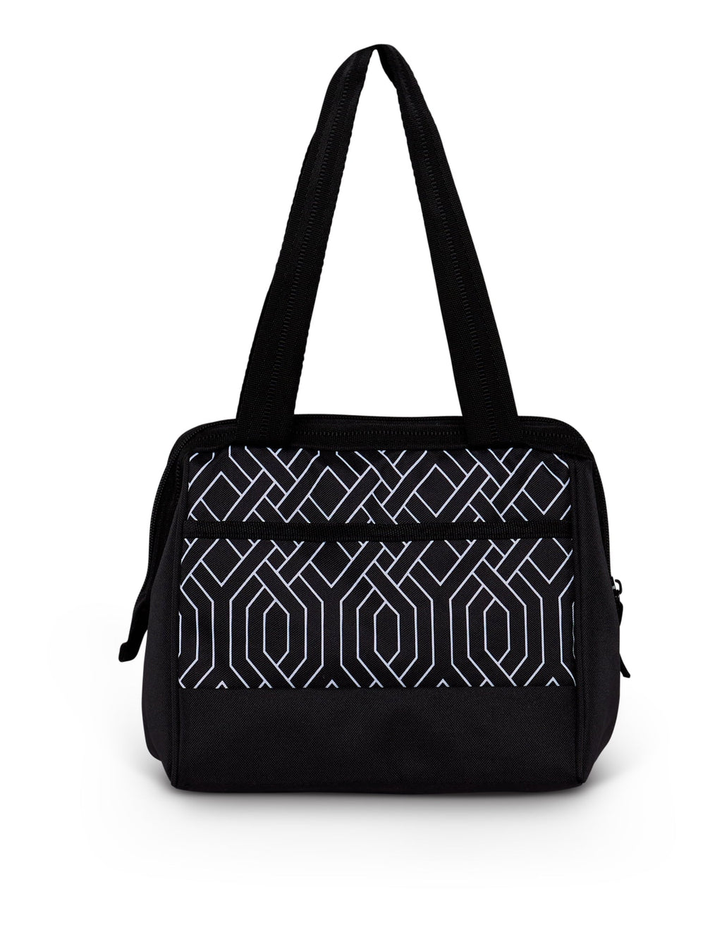 Leftover Polyester Lunch Tote Cooler, 9 Can Capacity, Black and White, Well Suited to Hot or Cold Meals Away from Home