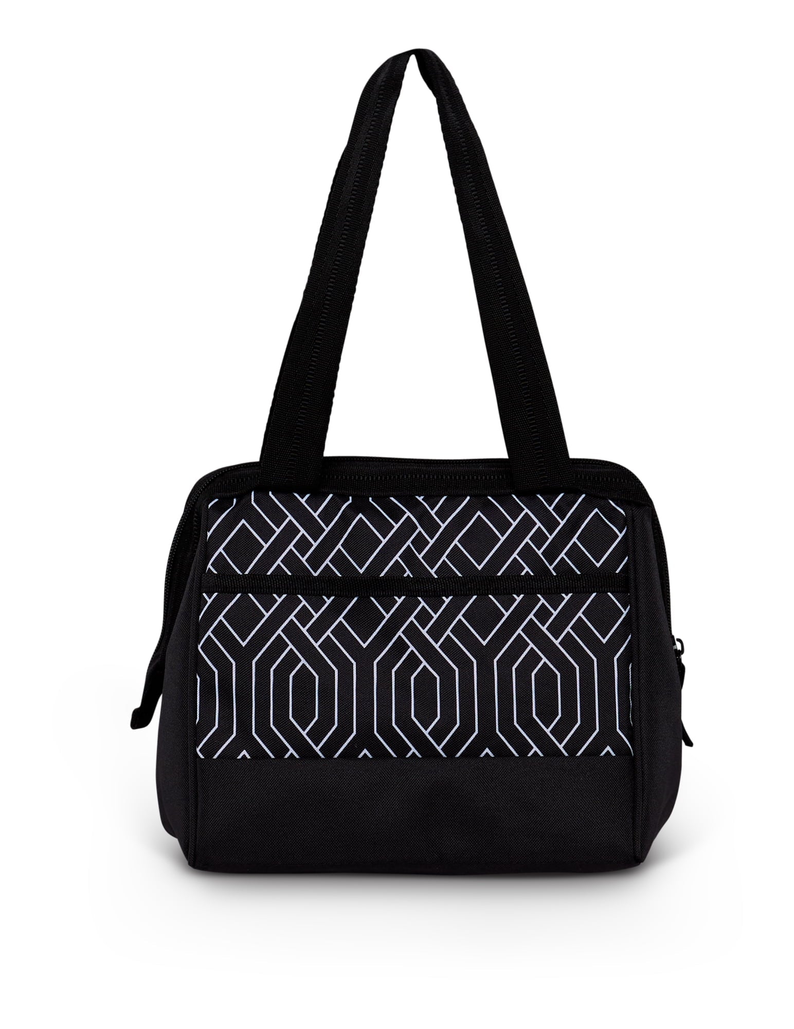 Leftover Polyester Lunch Tote Cooler, 9 Can Capacity, Black and White, Well Suited to Hot or Cold Meals Away from Home