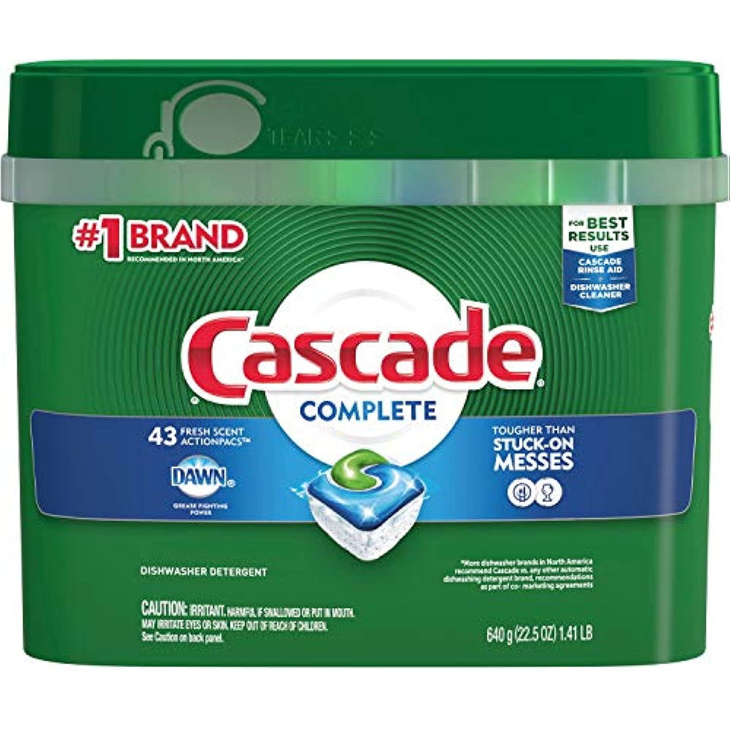 Complete Dishwasher Pods, Actionpacs Dishwasher Detergent, Fresh Scent With Dawn Power, 43 Count