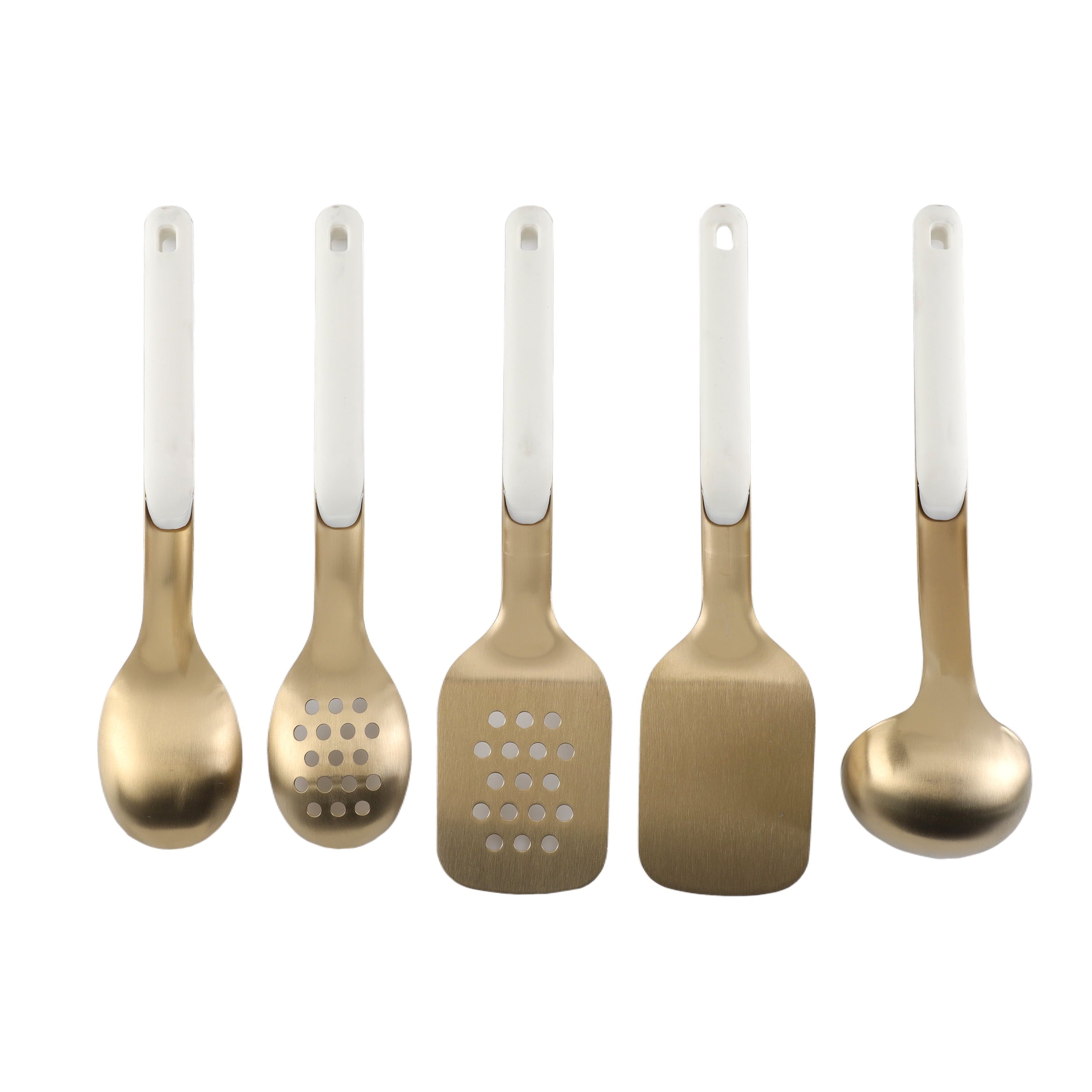 5-Piece Stainless Steel Utensil Set – Gold, & Stylish Kitchen Tools