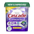 2 x - Cascade Platinum Plus Dishwasher Pods, Dishwasher Detergent, Dish Detergent Soap, Lemon, 57 Count