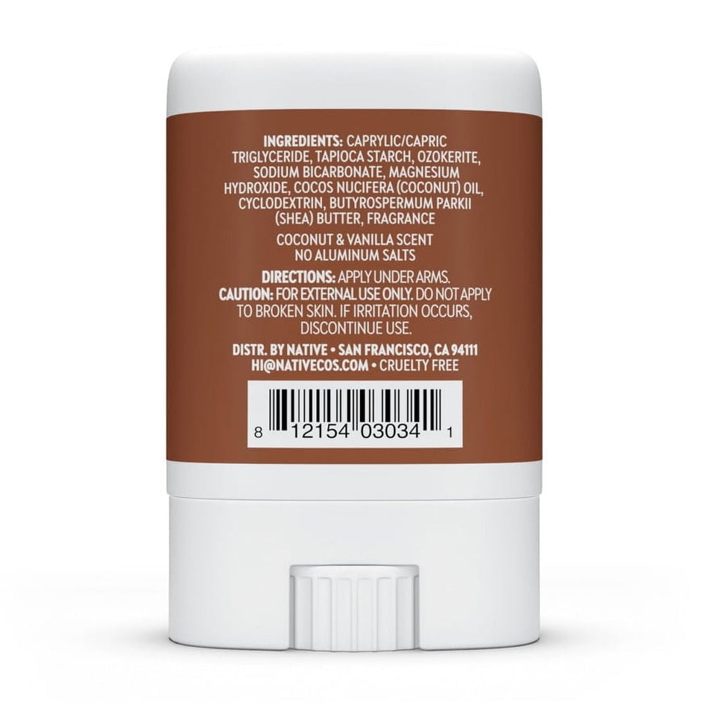Deodorant, Aluminum Free, Coconut & Vanilla, for Women and Men, Travel Size 0.35 oz