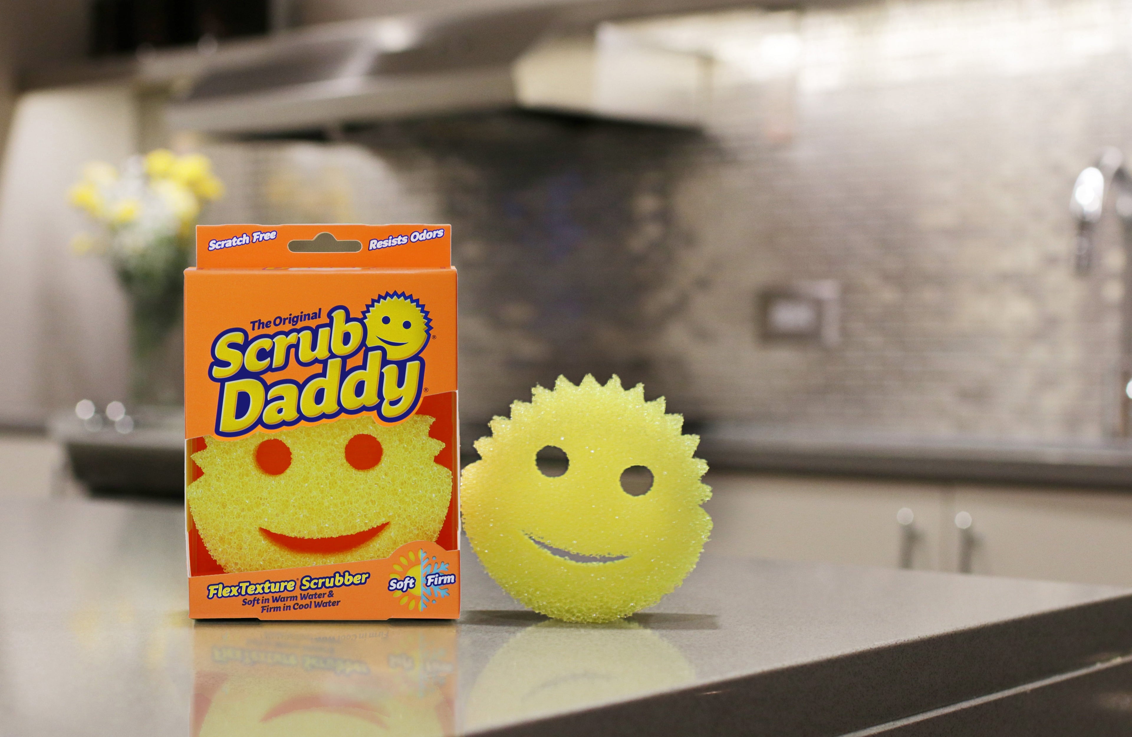 (3 pack) Scrub Daddy Original Sponge Scratch-Free Dish Scrubber, Kitchen & Bath Cleaning Supplies. Scrubbies & Esponjas De Fregar Platos