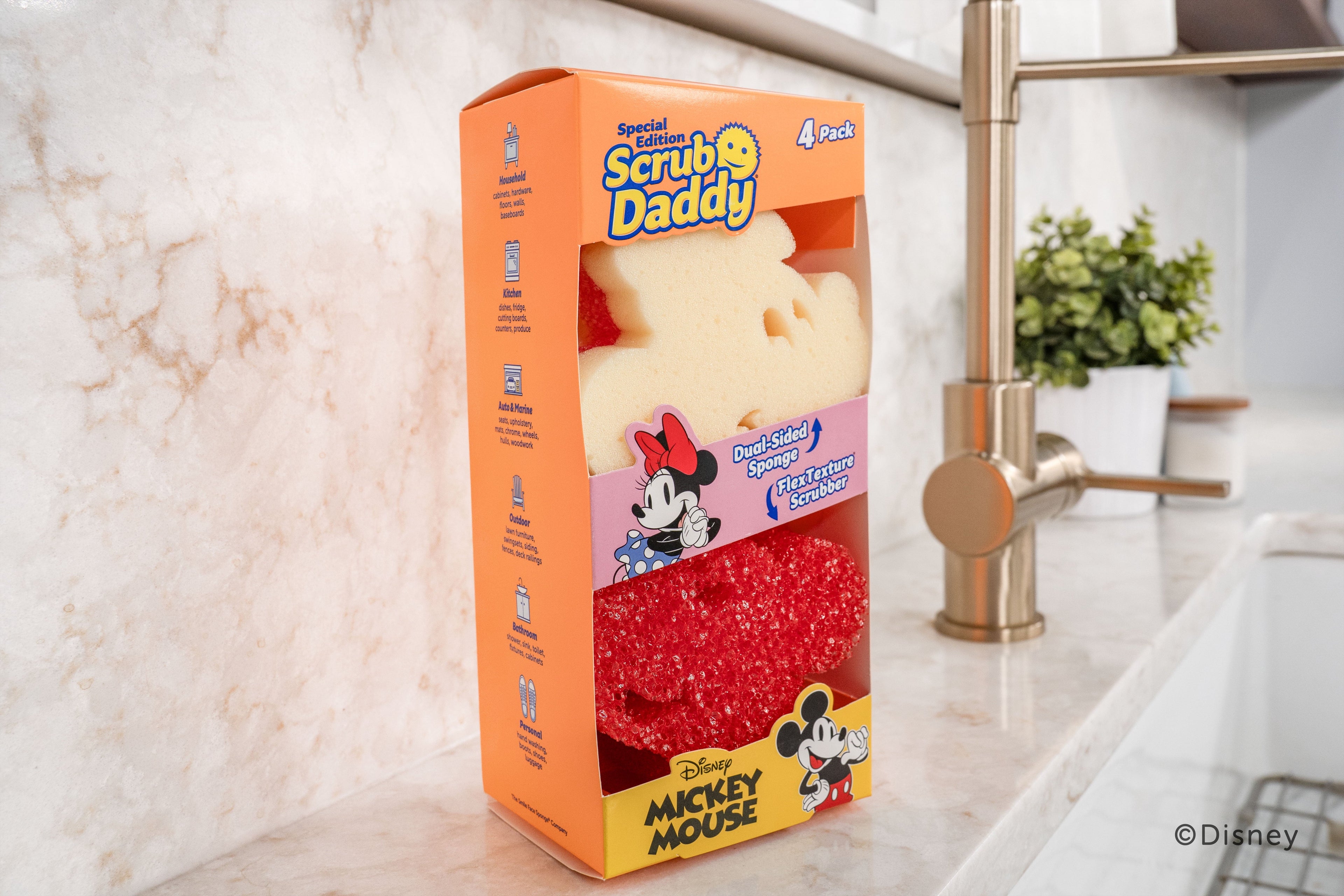 Disney Mickey & Minnie Mouse Non-Scratch Cleaning Sponges, 2-Pack
