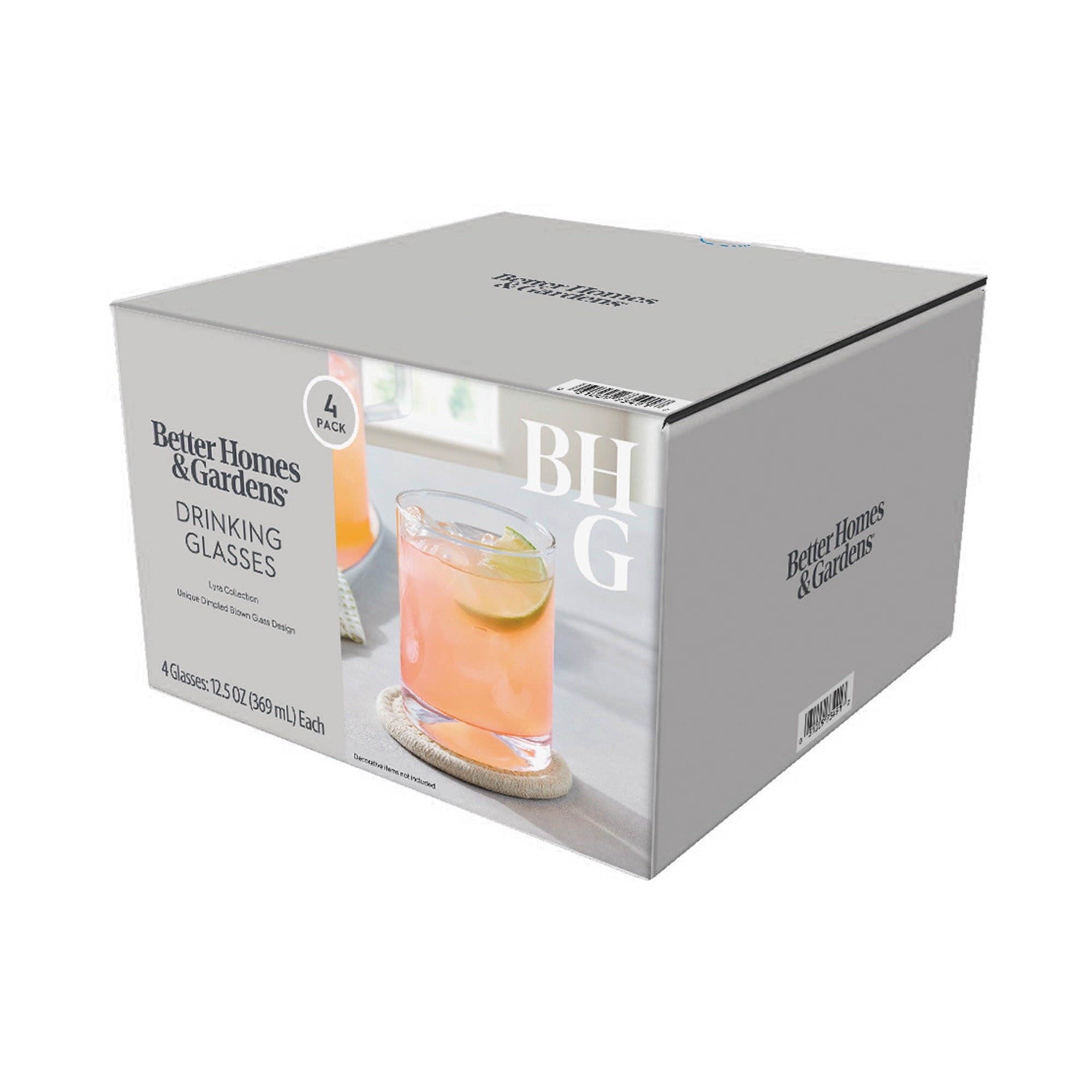 Better Homes & Gardens Lyra Drinking Glasses, 12.5 oz, Set of 4