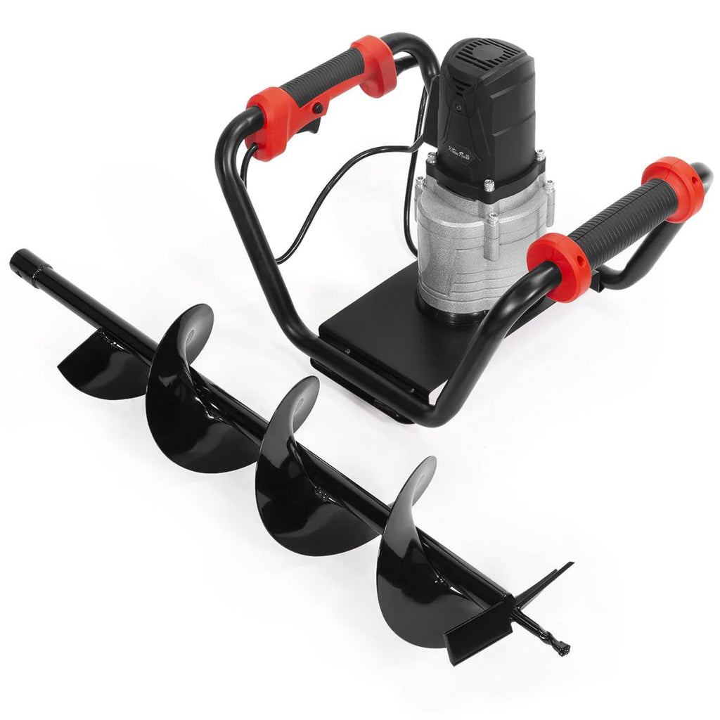 XtremepowerUS 1500W Electric Post Hole Digger with 6  Auger Bit, Anti Vibration Handle & Safety Lock for Soil & Fence Posts