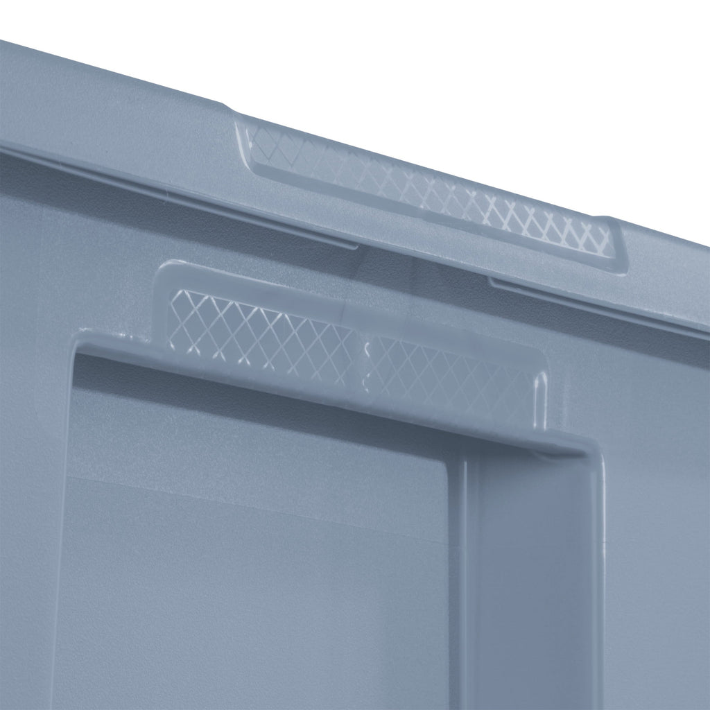 Large Storage Bin, 18 Gallon Plastic Storage Container with Snap-On Lid, Blue