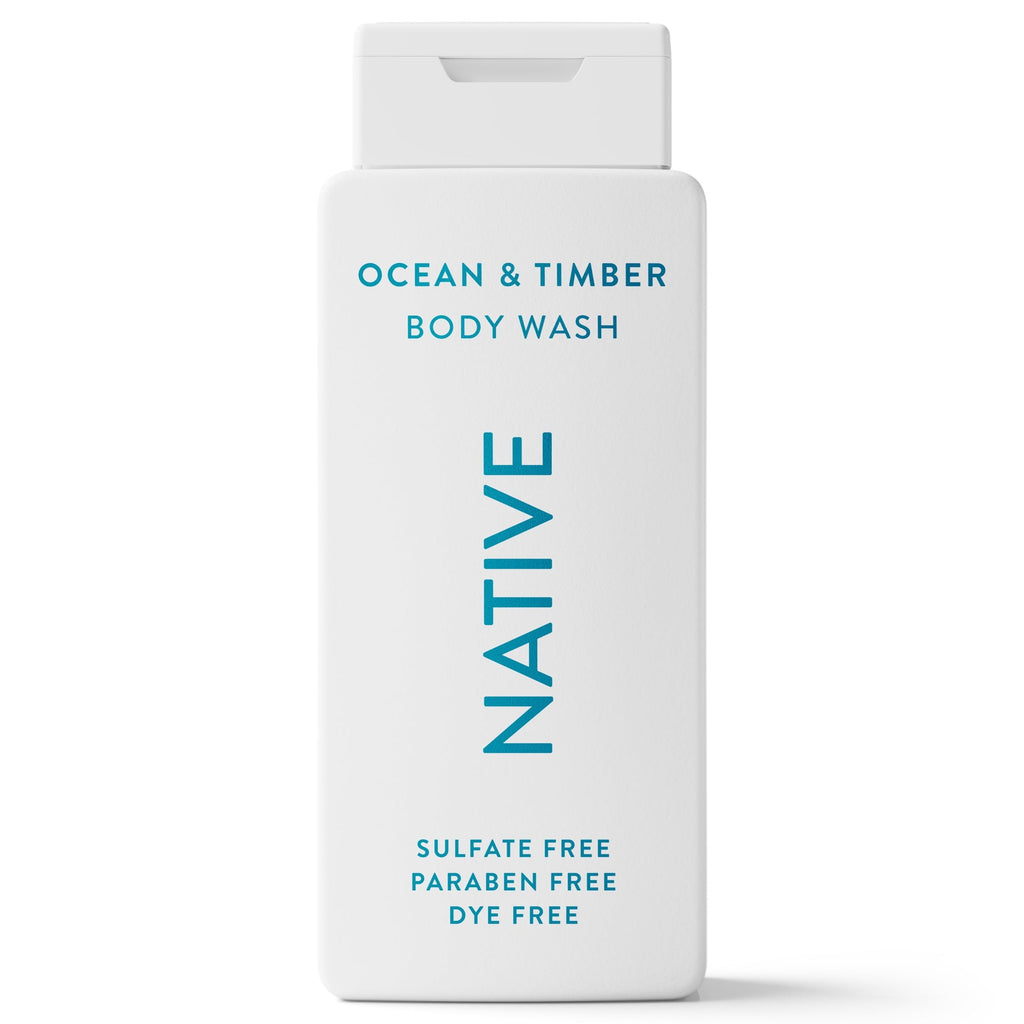Body Wash, Ocean & Timber, Sulfate Free, Naturally Derived Ingredients, 24hr Freshness, for Women & Men, 18 fl oz