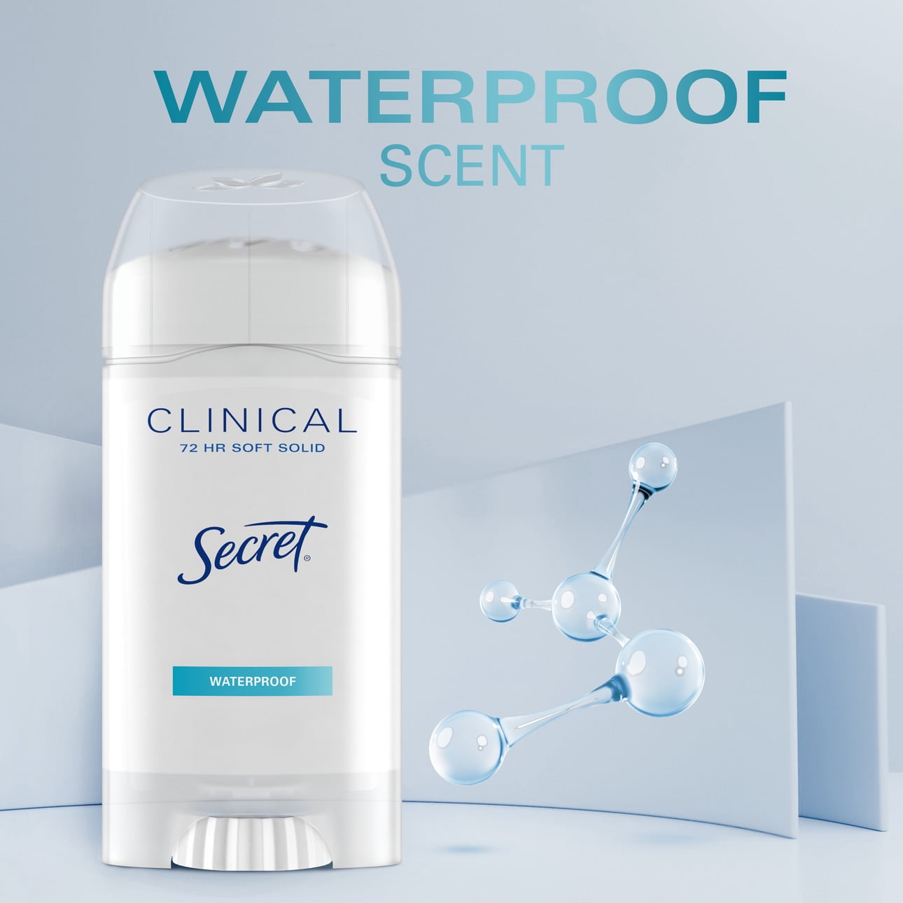 Clinical Antiperspirant Deodorant for Women, 100HR Sweat & Odor Protection, Hyaluronic Acid, Soft Solid, Light&Fresh, 2.6 oz