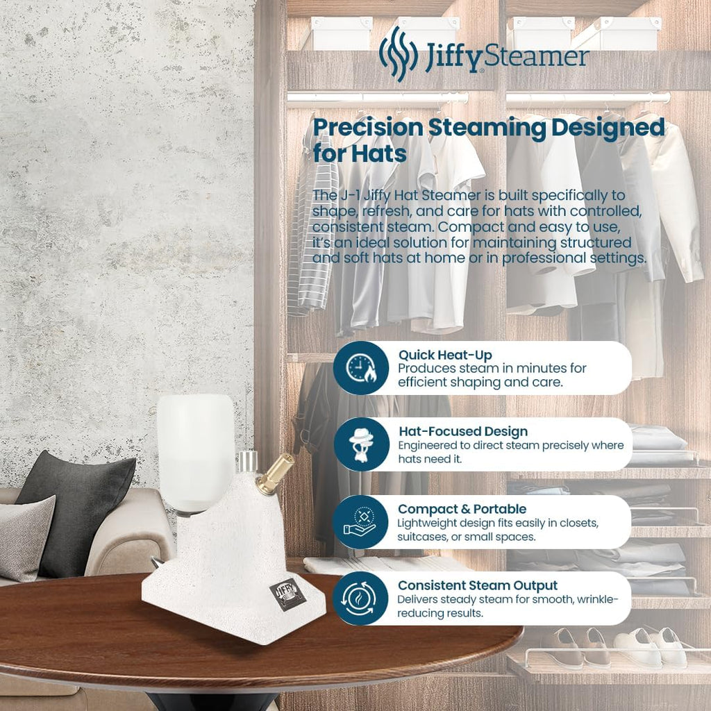 J-1 Jiffy Hat Steamer, 120 Volt,Grey