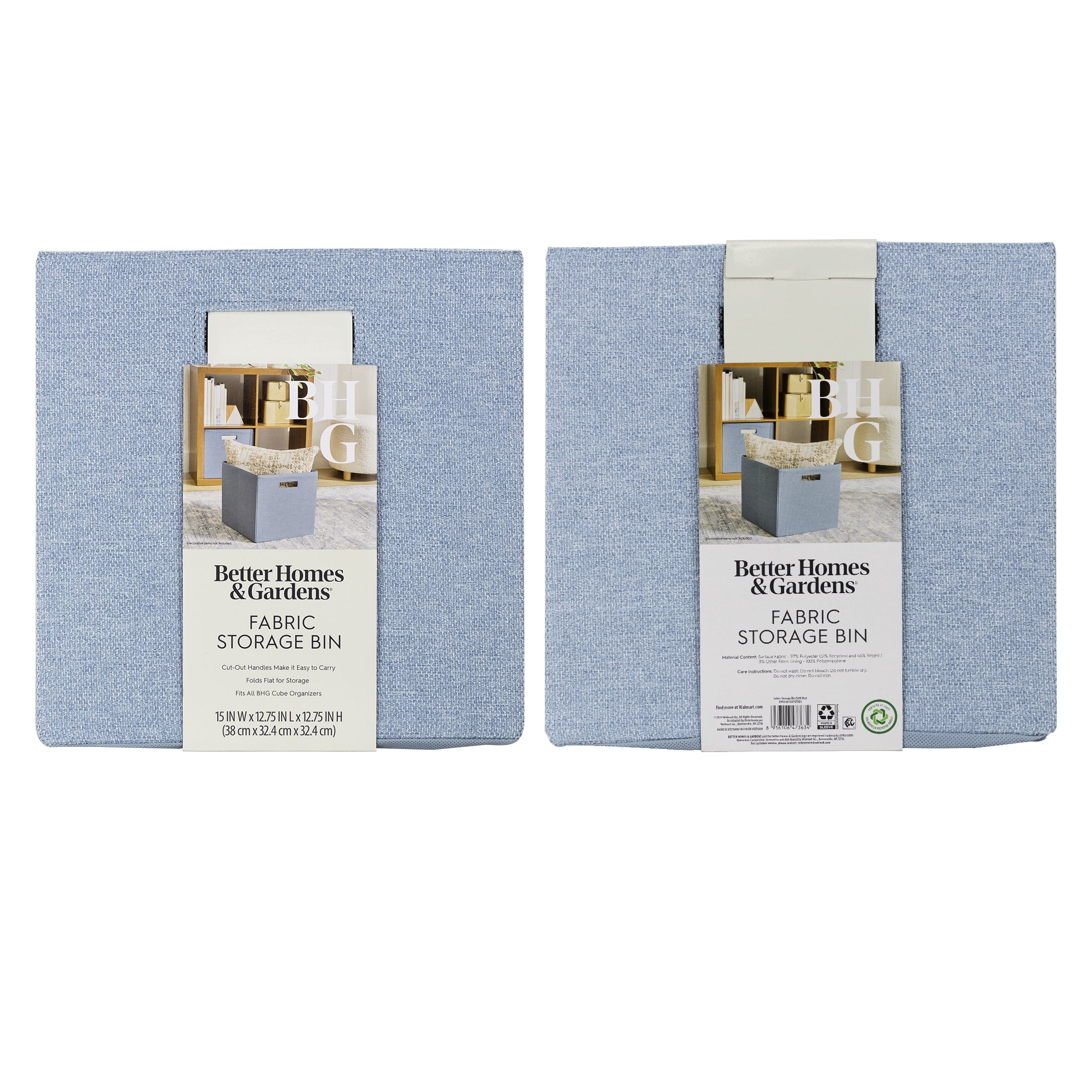 Better Homes & Gardens Collapsible Fabric Cube Storage Bin, Vanilla