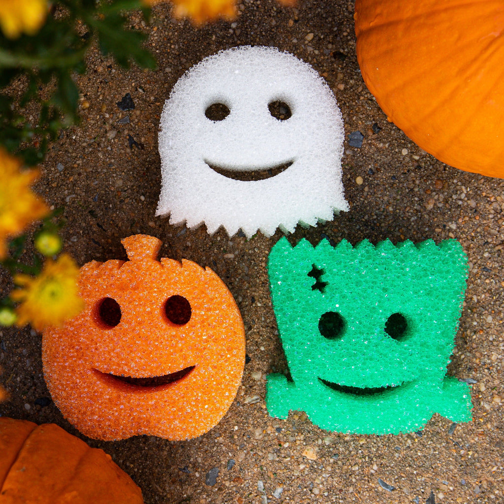 Halloween Pumpkin Non-Scratch Cleaning Sponge