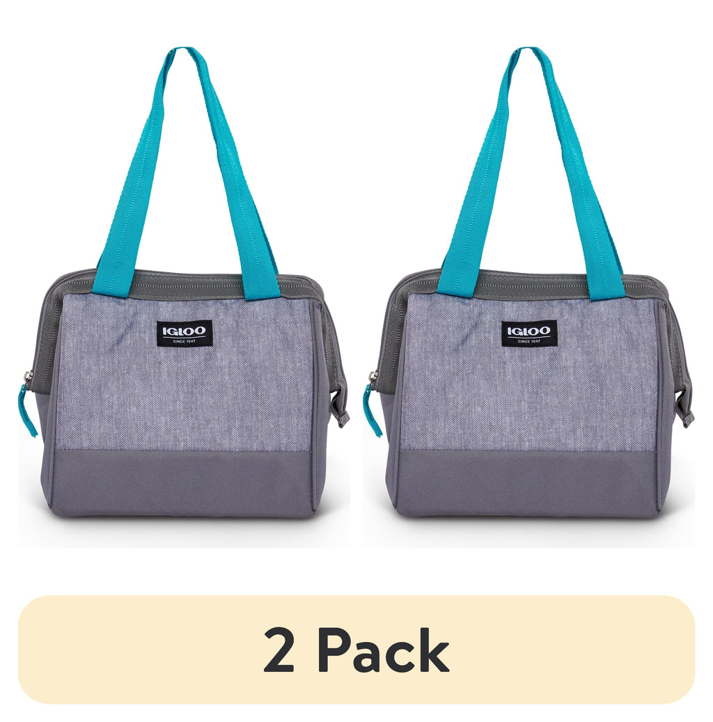 (2 pack) Igloo Leftover Tote Cooler Bag, 9 Can Capacity, Gray