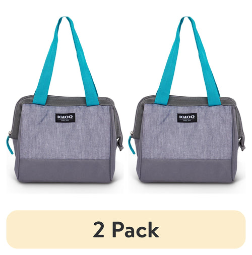 (2 pack) Igloo Leftover Tote Cooler Bag, 9 Can Capacity, Gray