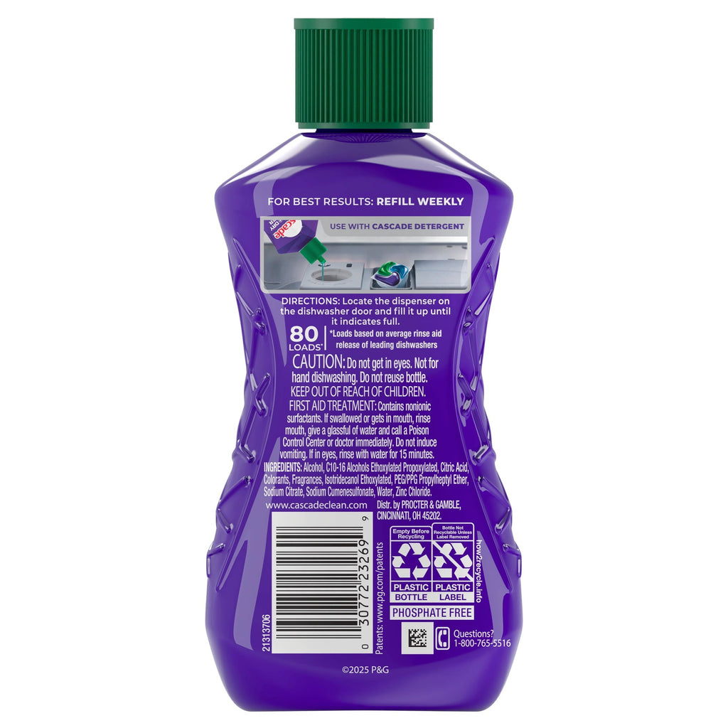 (4 pack) Cascade Rinse Aid Clean & Dry Booster, 8.45oz