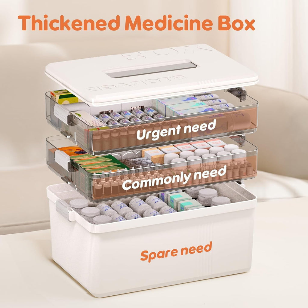 5 Layer storage bins with lid Stack & Carry Box Plastic Handled with Removable Tray for Craft Adult