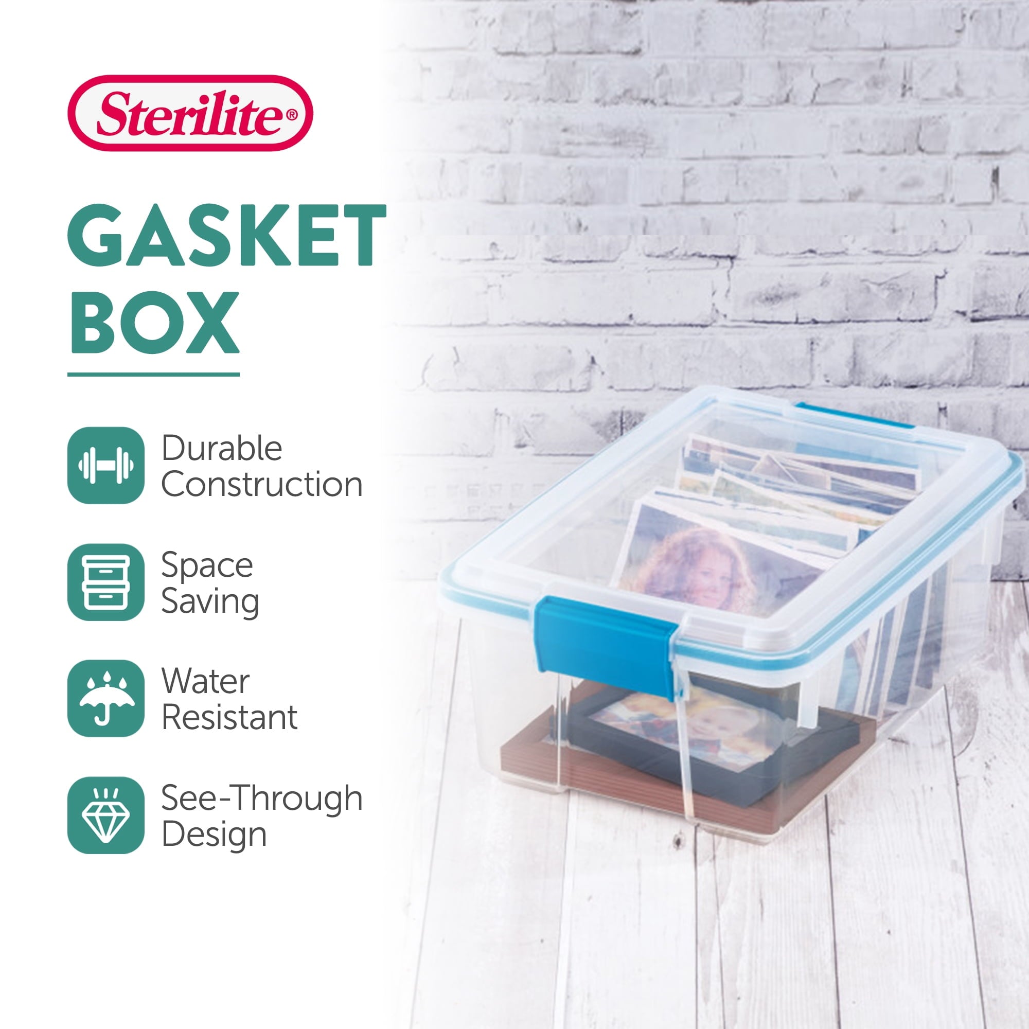 7.5 Quart Clear Plastic Storage Box with Latching Lids, (6 Pack)