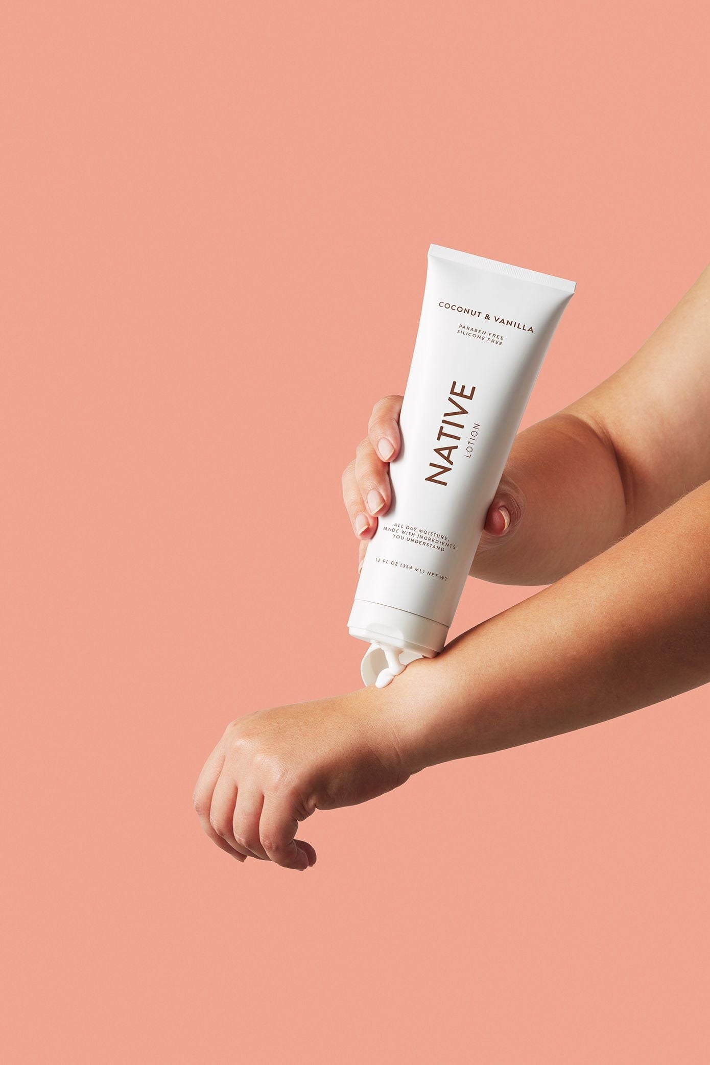 Natural Hand and Body Lotion, Coconut & Vanilla, Paraben Free, Silicone Free 12 oz