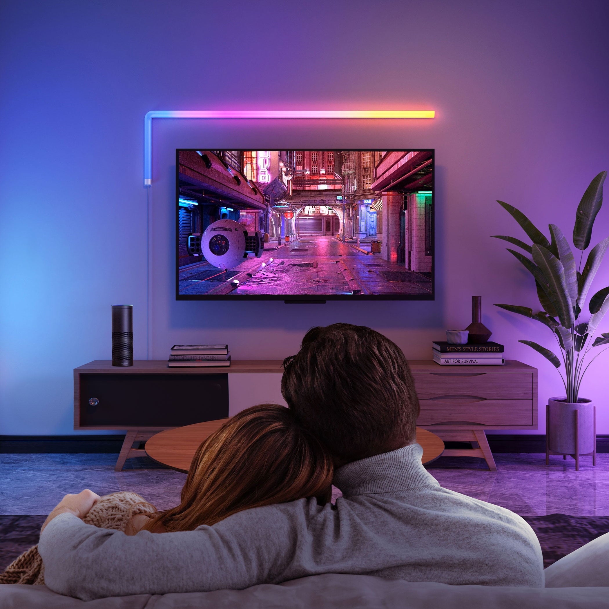 Glide A1 Indoor Smart LED Wall Lights (4+1), B6062A01, 40 Dynamic Scene Modes For Gaming Room Decor,Support APP Control,Voice Control