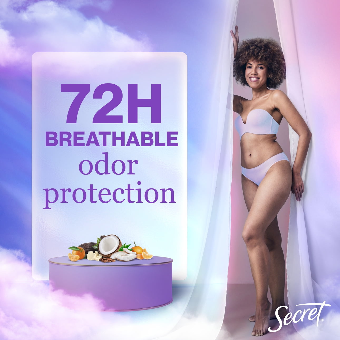Fresh Invisible Solid Antiperspirant Deodorant for Women, Cocoa Butter, 2.6 oz