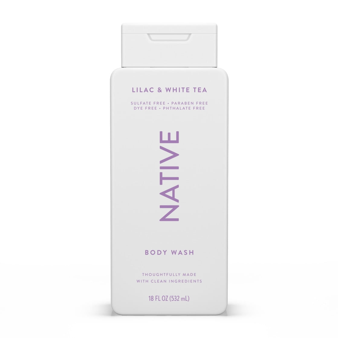 Body Wash, Lilac & White Tea, Sulfate Free, Naturally Derived Ingredients, 24hr Freshness, for Women & Men, 18 fl oz
