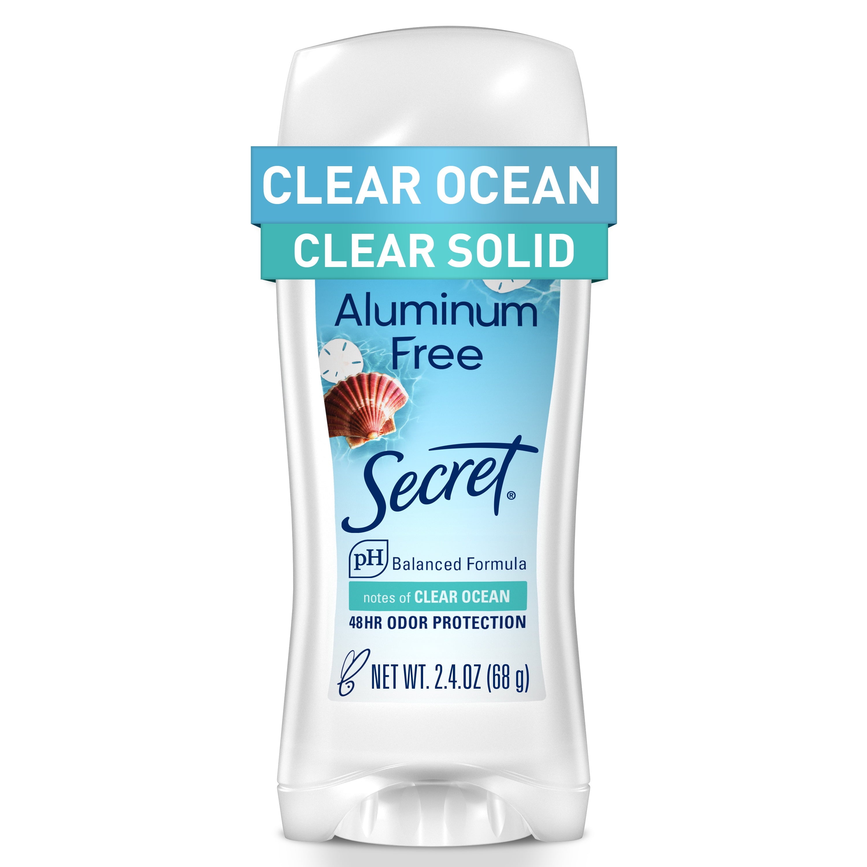 Aluminum Free Clear Solid, Clear Ocean Scent, 2.4oz