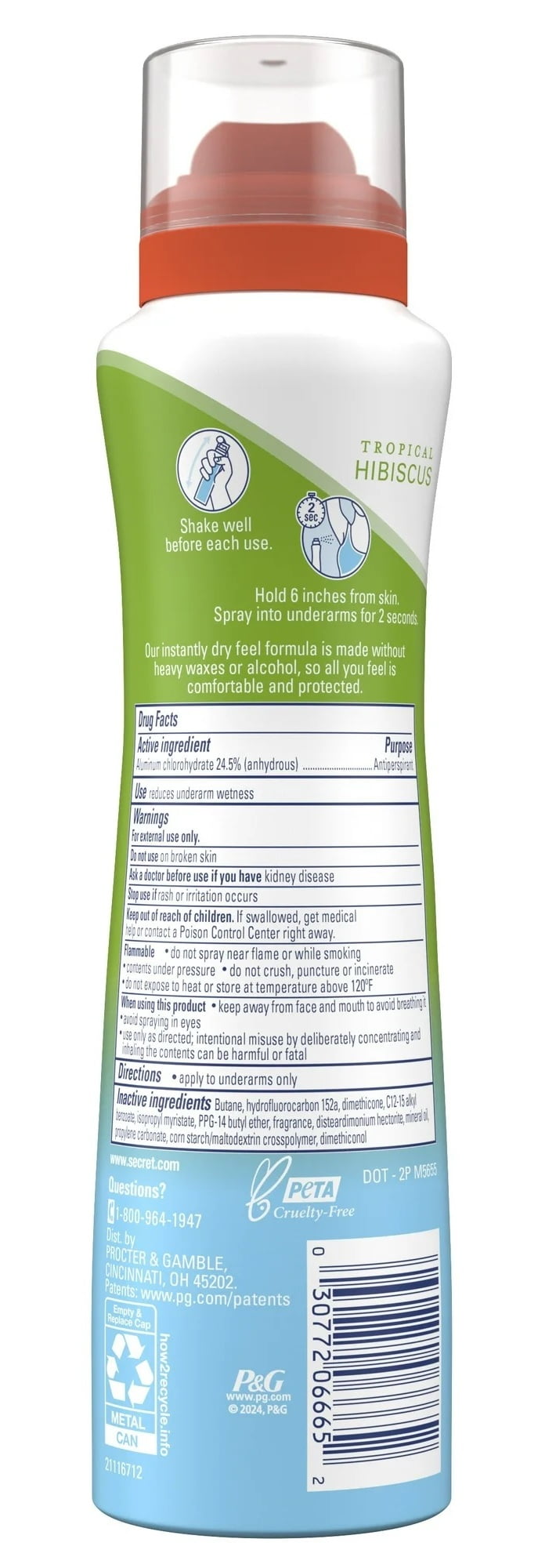 Deodorant Dry Spray Tropical Hibiscus 4.1oz