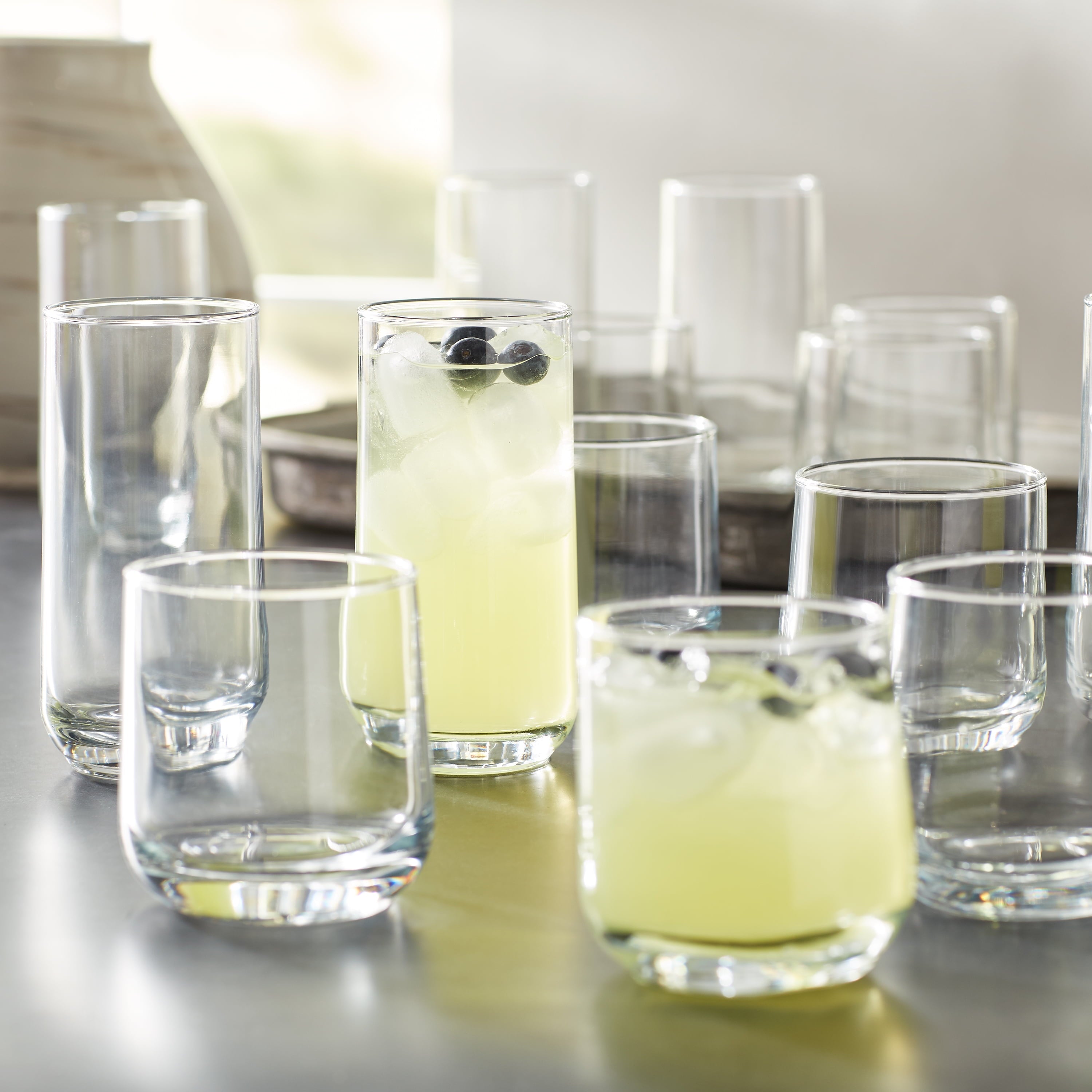 Better Homes & Gardens Josie Glass Drinkware, Set of 16