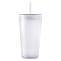 Double-Wall 18oz Iced Coffee Tumbler with Straw