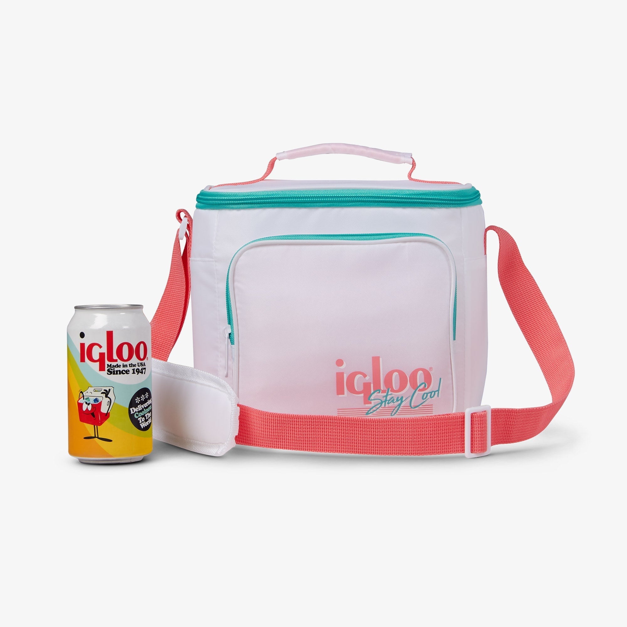 Igloo 9 can Retro Square Lunch Cooler Bag, Lilac Breeze and Light Blue