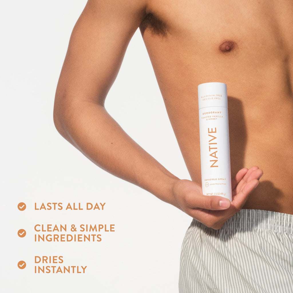 Aluminum Free Deodorant Spray For Women, 72 Hour Deodorant Spray, Toasted Vanilla & Honey, 3.5oz