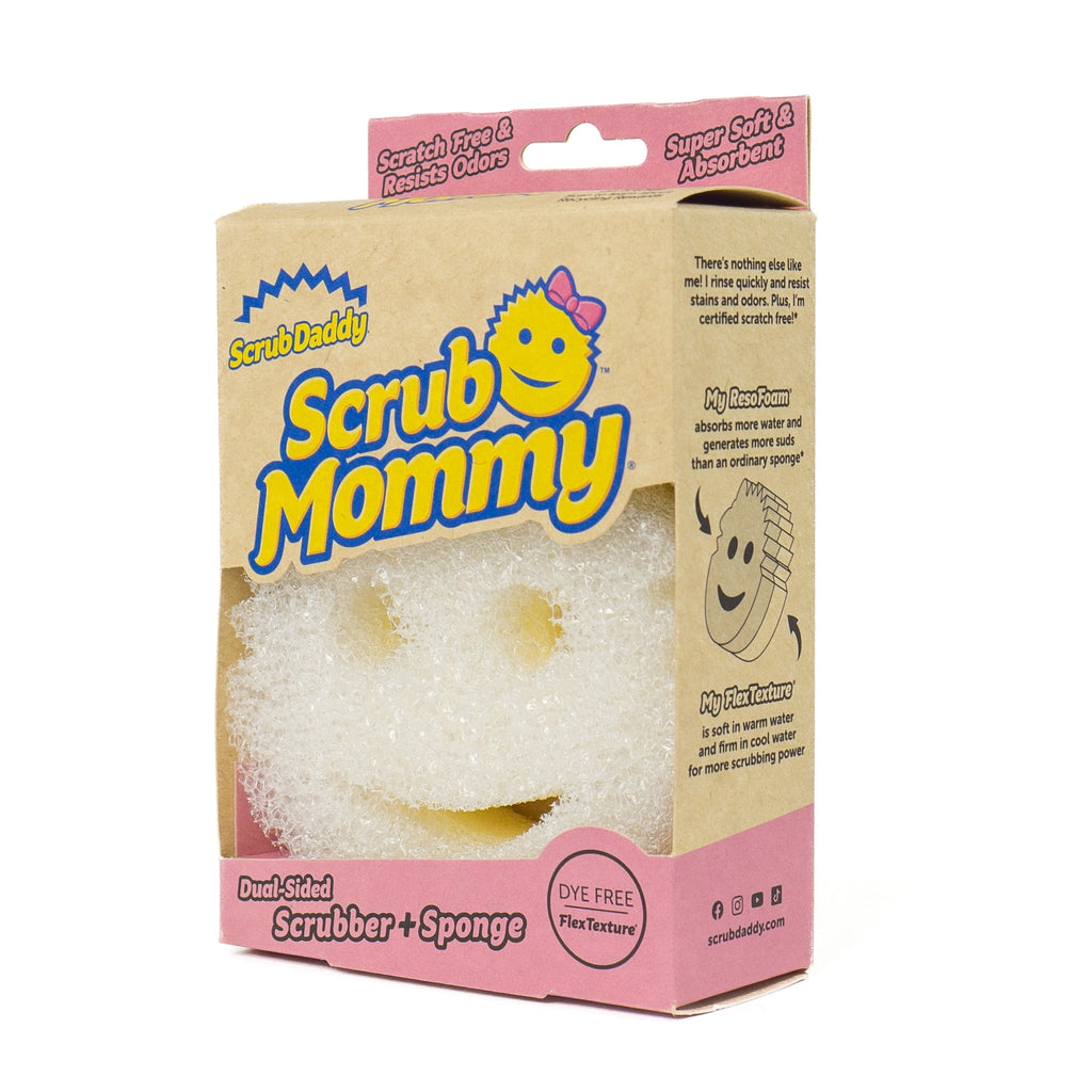 Dye Free Scrub Mommy - Non-Scratch Dish Scrubber Cleaning Sponge Multi-Surface Safe – Dye Free Dual-Sided Dish Sponge for Scrubbing and Wiping, 1 Count