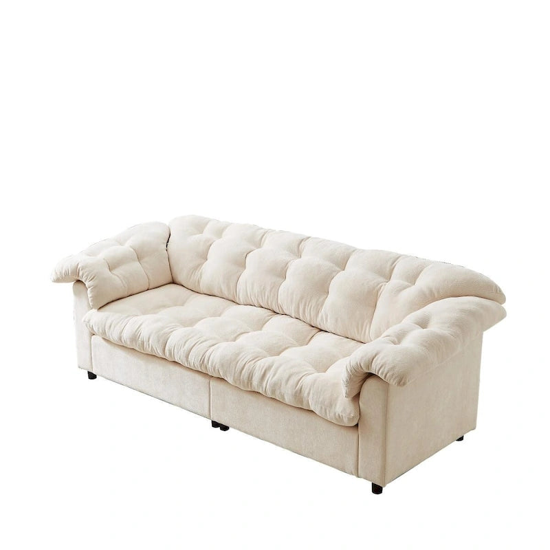 99.2 Chenille Comfort Deep Seat Sofa, Upholstered Fluffy Cloud Sofa