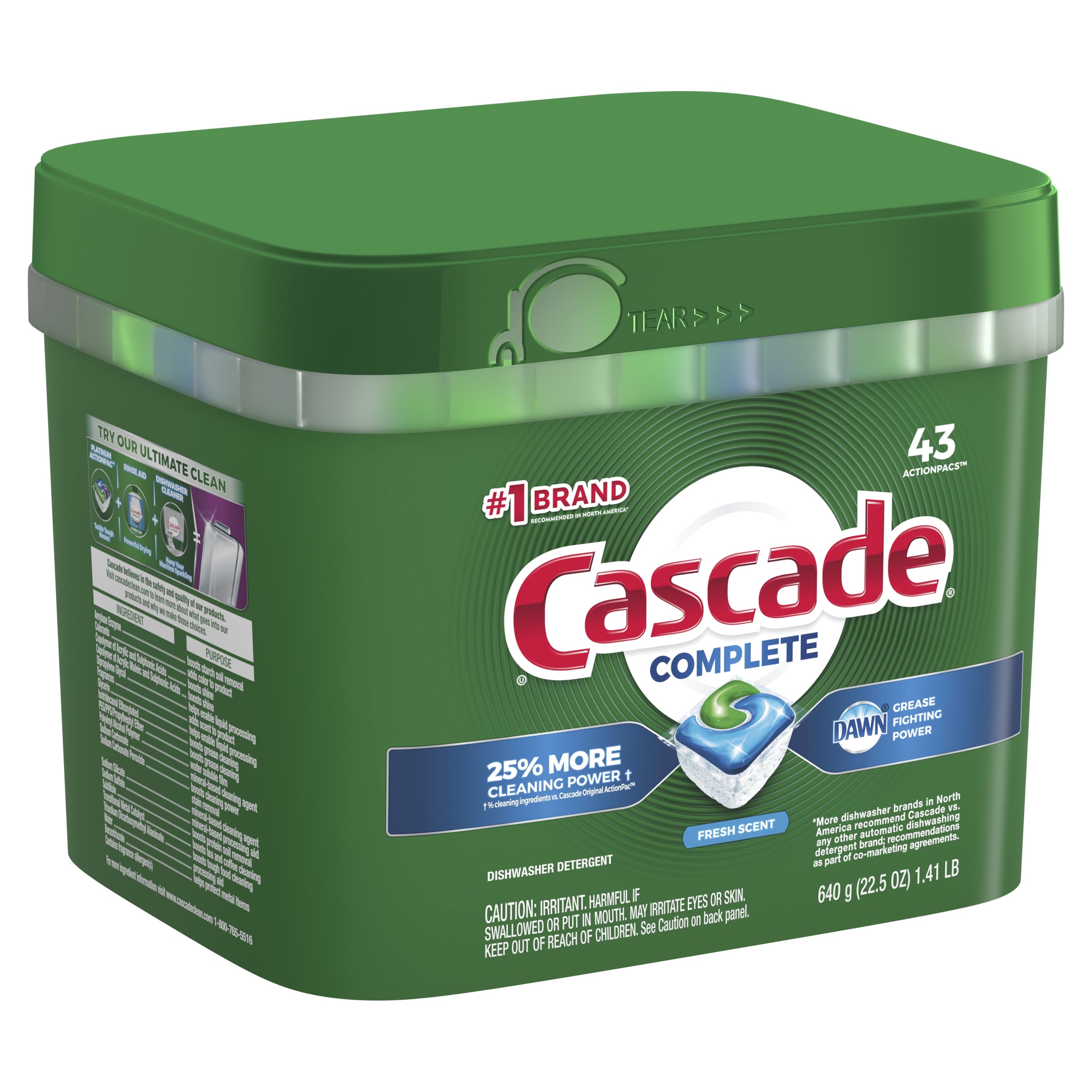 Complete Dishwasher Detergent ActionPacs, Fresh Scent with Dawn, 43 Count