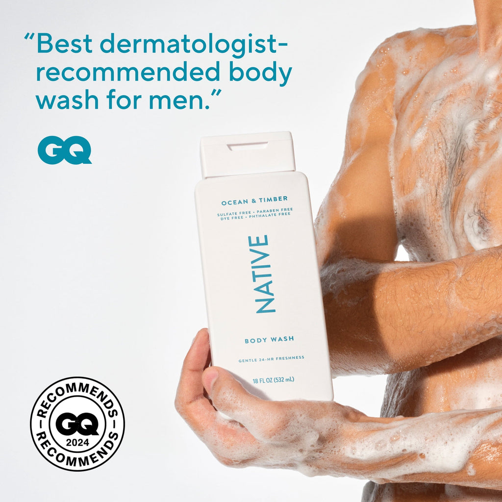 Body Wash, Ocean & Timber, Sulfate Free, Naturally Derived Ingredients, 24hr Freshness, for Women & Men, 18 fl oz