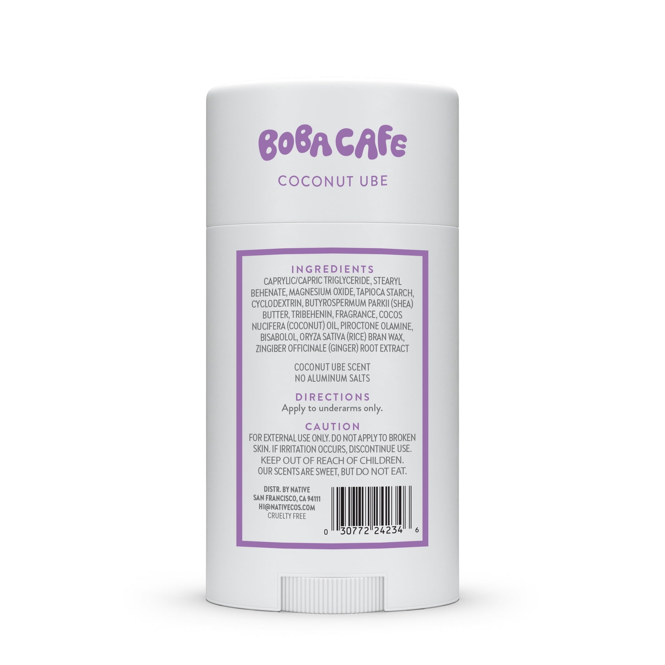 Aluminum Free Deodorant, Limited Edition Coconut Ube, 72 Hour Odor Protection, for Women and Men, Boba Café, 2.65oz