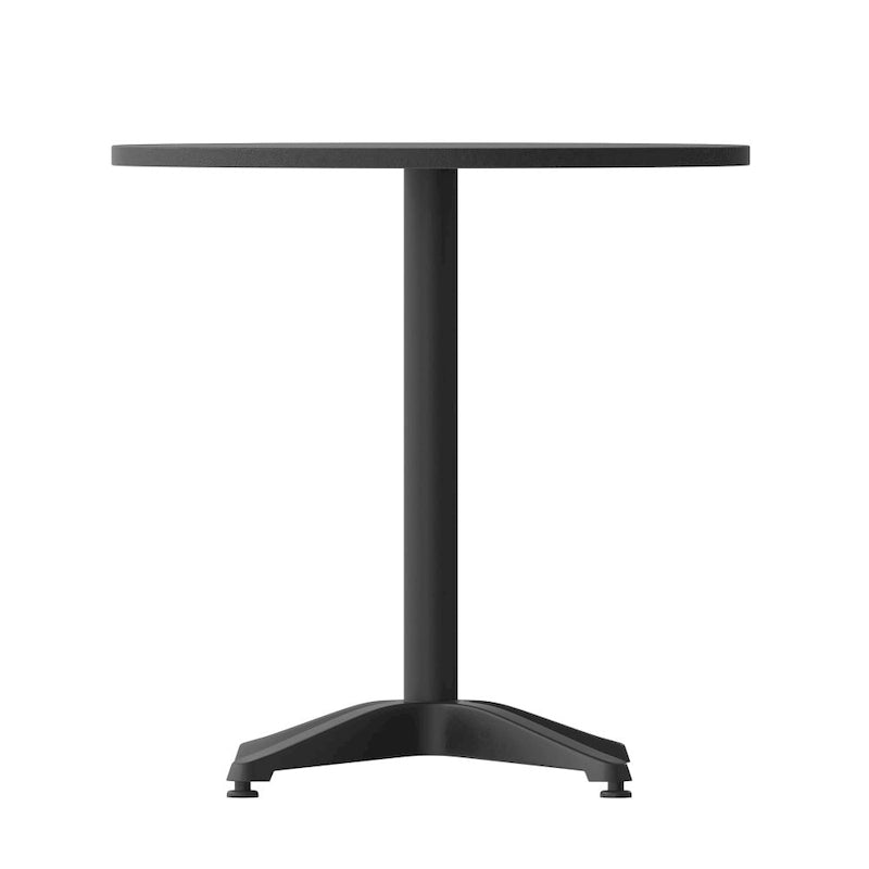 27.5 Round Aluminum Smooth Top Indoor-Outdoor Table with Base