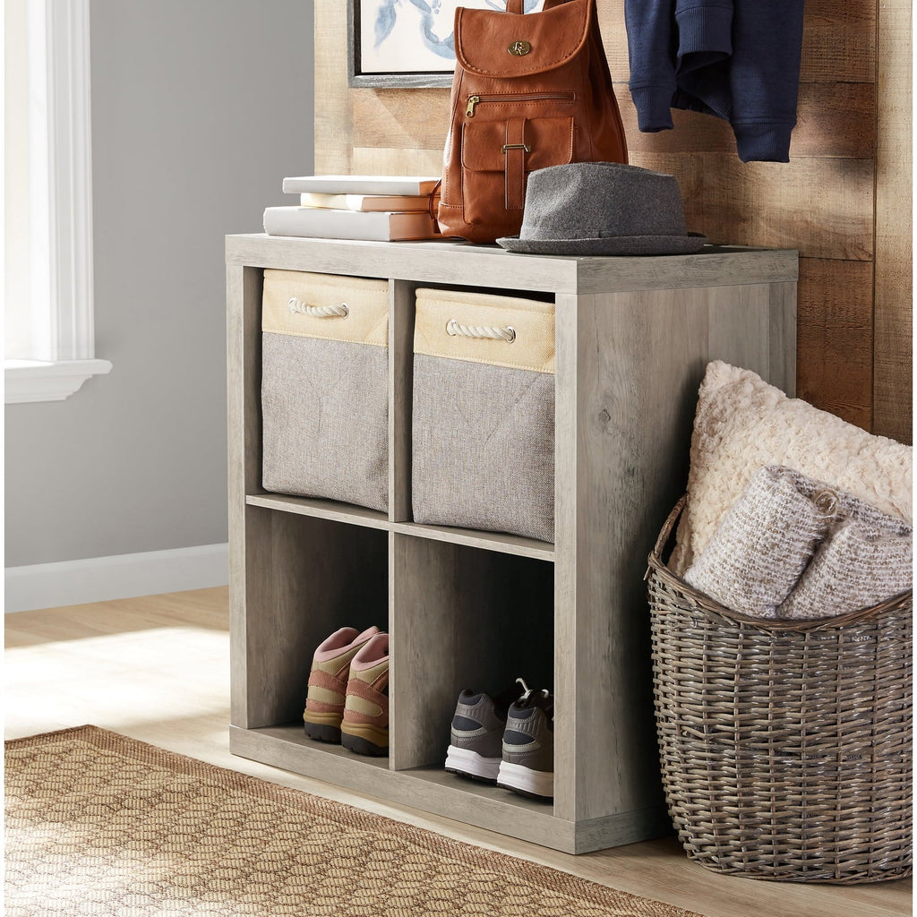 Better Homes & Gardens 4 Cube Storage Organizer, White Texture