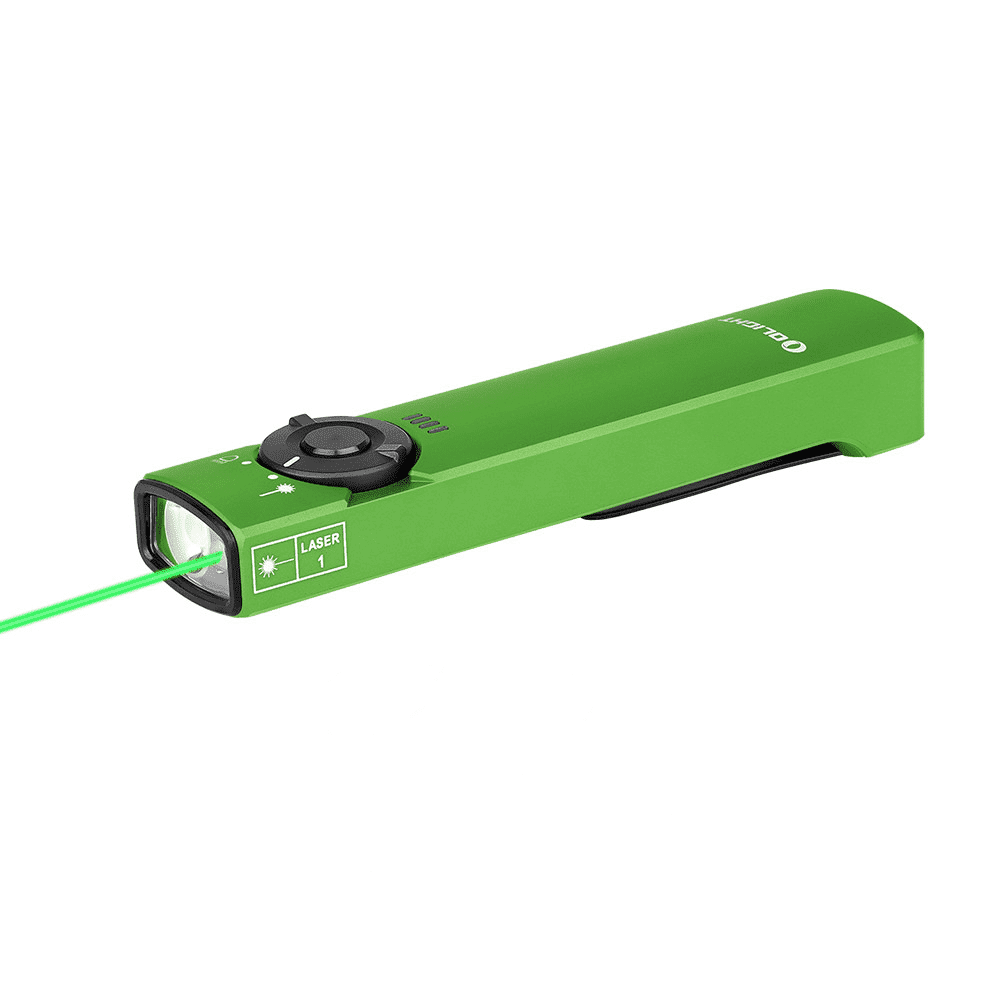 Arkfeld EDC Flat Flashlight, 1000 Lumens LED Light with Green Beam, Rechargeable Battery, Orange