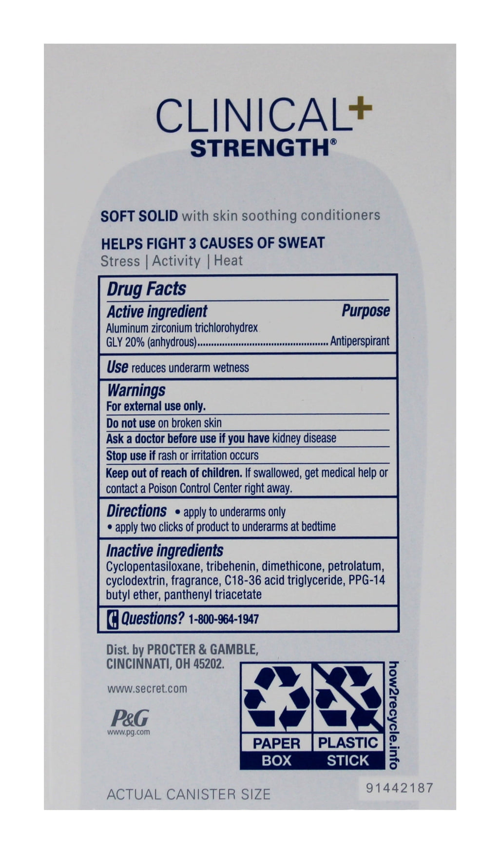 Clinical Strength Anti-Perspirant Deodorant Soft Solid, Light & Fresh Scent 1.60 oz