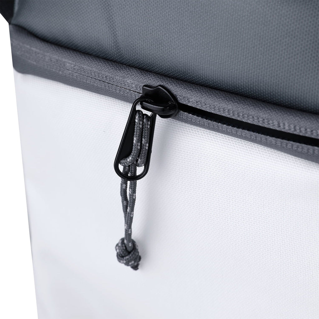 Marine Soft-Side Backpack Cooler, 28 Can Capacity, White and Gray