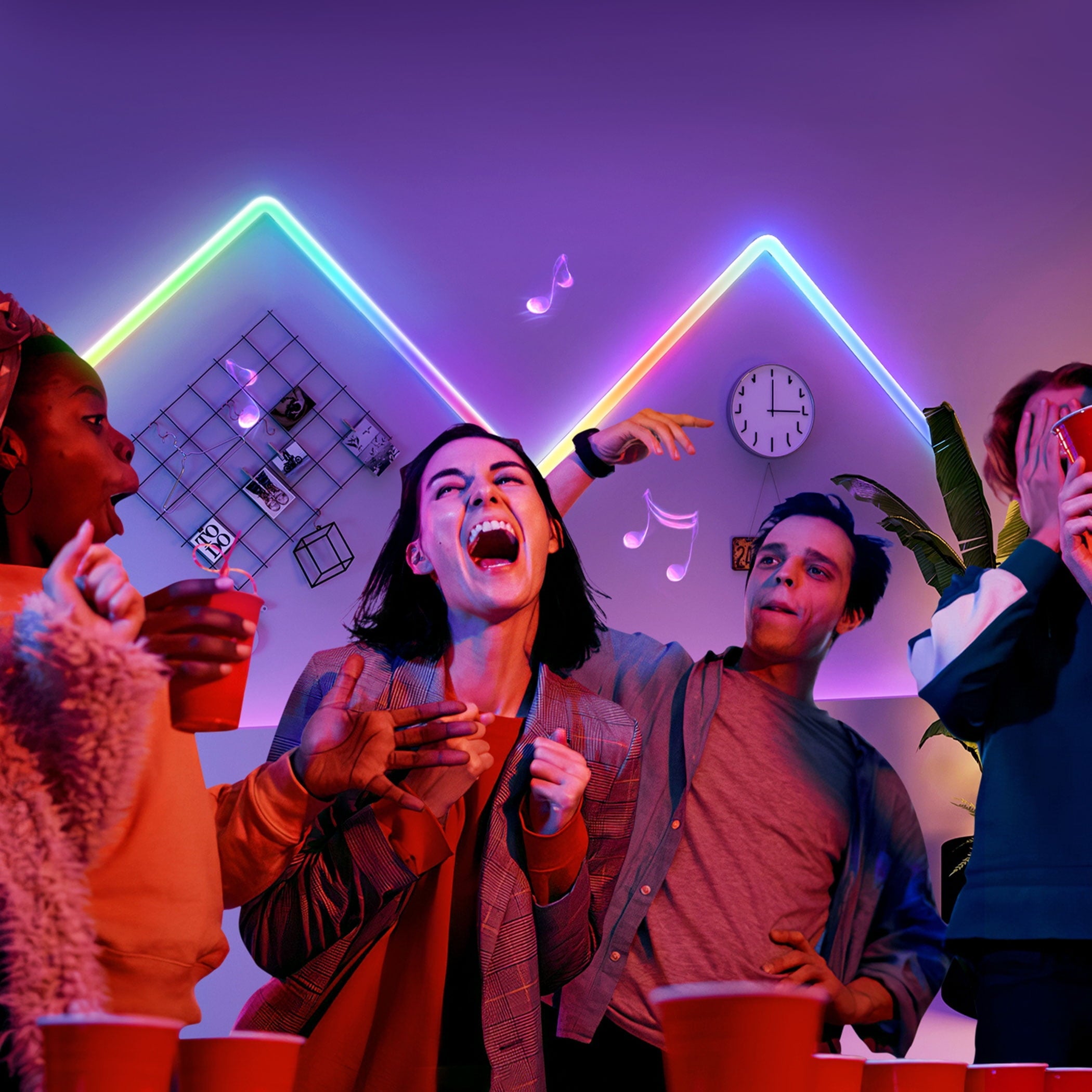 Glide A1 Indoor Smart LED Wall Lights (4+1), B6062A01, 40 Dynamic Scene Modes For Gaming Room Decor,Support APP Control,Voice Control